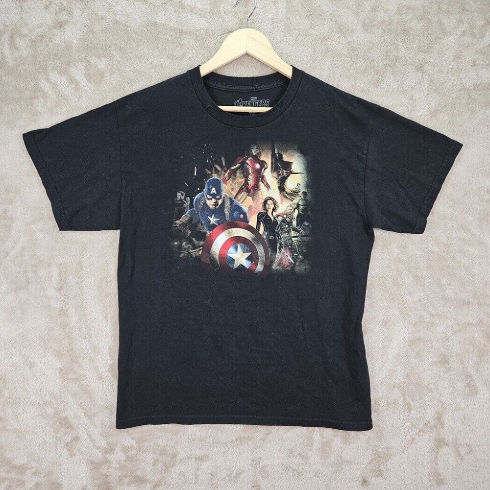 Marvel Avengers Age Of Ultron T-Shirt Mens Size L Comics Tee Short Sleeve Black